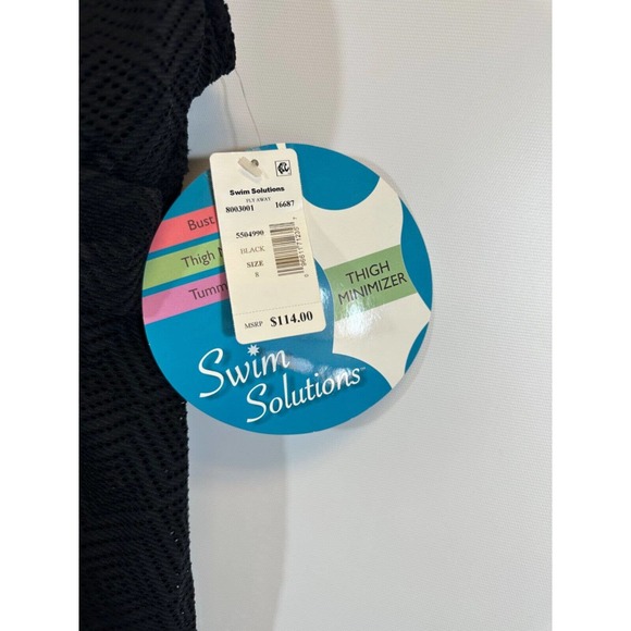 NWT Swim Solutions Size 8 Skirted Skater Thigh Minimizer One Piece Swimsuit A19 - Picture 2 of 6
